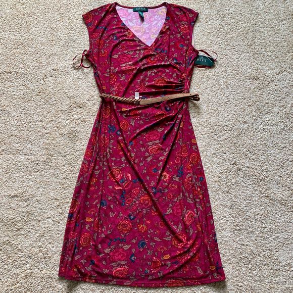 ralph lauren red floral dress